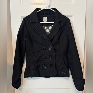 Roxy Pea Coat Style Jacket/Blazer Black Denim
Size Medium